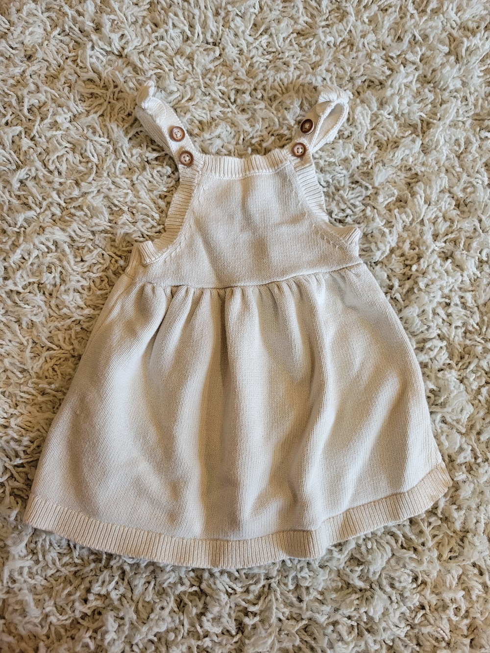 Cream Knit Baby Dress